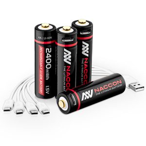 可充电锂电池 AA USB Type-C 充电电池 1.5V 2400mwh AA 尺寸